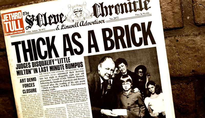 Thick as a Brick Jethro Tull Newspaper